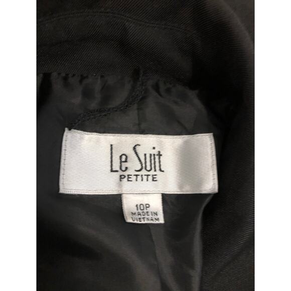 Le Suit Women Blazer 10P Black Lapel Notch Collar 3 Buttons Closure Long Sleeve - Picture 5 of 8